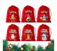 Ahuuen Sacchetti Regalo Con Cordino - Borsellino Spazioso E Portatile 6 Pezzi | Sacchetti Natalizi Piccoli In Velluto Con Cordino,Per Bambini Feste Natalizie A Casa Calze Riempitive Favori Matrimonio
