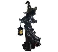 Ahuuen Statue Da Giardino | Messaggero 'Inferno di Halloween con Lanterna,Statua in Resina Decorazione Vintage con Luce LED per Giardino, Cortile Posteriore, Cortile, Esterno, Casa, Feste e