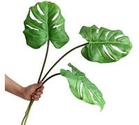 Ahvoler Foglie artificiali di monstera tropicale di palma foglie grandi con stelo lungo per vaso, decorazioni per la casa e matrimoni, 76,2 cm, 3 pezzi