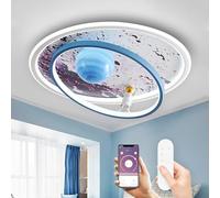 AHXIAOZN Plafoniera per Bambini LED, Moderna Lampada Soffitto Camera da Letto Astronauta, Lampadario Bambini LED Dimmerabile con Telecomando per Ragazzi Ragazze Cameretta