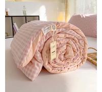 AHYBE Copriletto Estivo Morbido e Confortevole, Stampa Digitale Bianca, 150x200cm, Rosa, Cotone, 100% Cotone, Adulti, Unisex, Tutte le Stagioni, Uso Domestico, Viaggio, Campeggio, Picnic