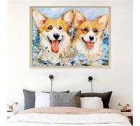 AI 5D DIY Diamond Painting Kit Completo, Animale Corgi Pittura Diamante 5d Fai da Te, Diamond Painting Kit 5D, Kit per Pittura con Diamanti 5D 20x30cm Pittura Diamante per Decorazione La casa Parete