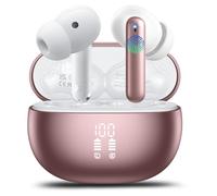 AI Cuffie Traduzione, 3-in-1 Bluetooth 5.4 Traduttore Istantaneo Vocale con 164 Lingue/6 Modalità di Traduzione, 42 Ore Auricolari di Traduzione con ENC e APP, Cuffie Bluetooth per Viaggi/Affari Rosa