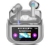 AI Cuffie Traduzione, 4-in-1 Auricolari Cuffiette, Traduttore Istantaneo Vocale in 164 Lingue, Cancellazione Rumore ANC/ENC, 7 Modalità Traduzione, Schermo Tattile LED, Musica/Chiamate/Traduttore