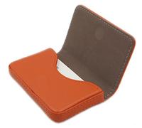 AI-DEE Portafoglio con blocco RFID - Porta carte di credito in pelle minimalista, arancione, S, sottile