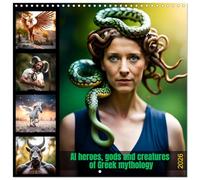 AI Heroes, gods and creatures of Greek mythology (Wall Calendar 2026 12" x 24" / 30 x 60 cm (aperto) CALVENDO 12 Month Wall Calendar