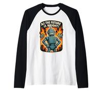 AI Il Futuro è Luminoso Divertente Anti Intelligenza Artificiale Maglia con Maniche Raglan