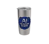AI Il futuro è ora Enginner Specialist Lover User Tech Bicchiere termico in acciaio inox doppia parete