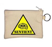AI is Sentient Artificial Intelligence Illuminati All Seeing Eye Portachiavi Portamonete Beige