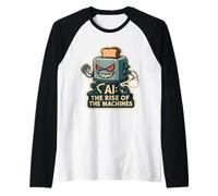 AI L'ascesa delle Macchine Intelligenza Artificiale Divertente Maglia con Maniche Raglan