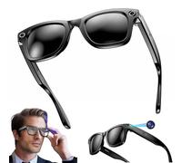 AI Occhiali Con Fotocamera Intelligente, Fotocamera E Altoparlante Da 2MP, Per Video HD 720P E Audio Immersivo, Occhiali Da Sole Intelligenti Multifunzionali, Chat GPT Bluetooth(Nero)