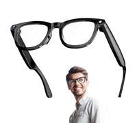 AI Occhiali Intelligenti, Fotocamera Da 800W E Video 1080P, Occhiali Intelligenti Con Traduzione In Tempo Reale E Bluetooth, Occhiali Con Videocamera Per Moto Per Chiamate E Musica(White)