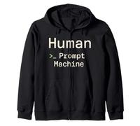 AI Prompt Ingegnere Coder Umorismo Tech Nerd Machine Learning Felpa con Cappuccio