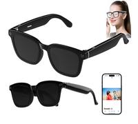AI Shooting Smart Glasses Office Assistant Voice Assistant Picture Recording Identify Objects ENC Noise Reduction Sunglasses, Smart Bluetooth Glasses with HD 500W Pixels Camera,A