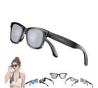 AI Smart Glasses, Smart Glasses with Camera and Bluetooth, 800W Camera & 1080P Video, Bluetooth, AI Translator, Voice Assistant, UV Protection, Anti-Blue Light, Everyday Wear (Silver)