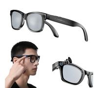 AI Smart Glasses with Camera, 800W HD Camera Glasses with Music & Call Features, Cameras Glass for Men, 144 Language & Accent, Anti-Blue Light & UV Protection (Silver Lenses)