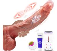 AI Sync Dildo Realistico Doppi, Vibratoreper Donna Professionale, Riscaldamento 9 Spinta Vibrazione Modalità Dildo Anale, Vibratore Sexytoysys Donna Vibratoriper Donne Sex Toys Adatto all'Eserciz ZC