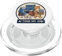 AI Took My Job Cat Ufficio Divertente Ufficio Robot Tech PopSockets PopGrip per MagSafe