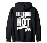 Ai Vigili del Fuoco Piace Caldo Bold Flame Typography Felpa con Cappuccio