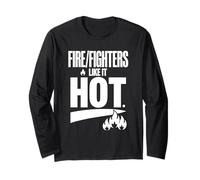 Ai Vigili del Fuoco Piace Caldo Bold Flame Typography Maglia a Manica