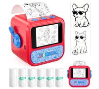 AI Voice Sticker Box StickerBox Giocattolo per Bambini, Mini Stampante | Display LCD HD da 2,4 pollici, 6 modalità, 6 rotoli di carta, per fai da te, diario e scarabocchi, per ragazzi e ragazze dai