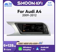 AI Voice Wireless Carplay Car AutoRadio Lettore Per Audi A4 2009-2016 Android 14 8Core 6GB + 128GB WIFI 4G SIM BT GPS Navi DSP MMI 3G 6-128GB 09-12
