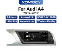 AI Voice Wireless Carplay Car AutoRadio Player per Audi A4 2009-2016 Android 14 4G WIFI BT GPS Navi DSP Android Auto Stereo MMI 3G 2-32GB 09-12
