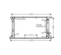 AIA2309 AVA QUALITY COOLING Radiatore, Raffreddamento motore per AUDI