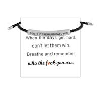 AIAIDIDIY Braccialetti ispiratori da donna, braccialetto con design a corda regolabile, regalo di forza per donne, promemoria motivazionale quotidiano per resilienza e positività