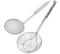 Aiareozy 2 Pezzi Ragno da Cucina Acciaio, Schiumarola Acciaio Inox, Schiumarola per Fritti, Colino Fritto, Ragno Cucina per Cucinare, Friggere, Arrostire, Pasta o Gnocchi in Cucina