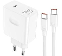 AIAUXAI 100W Caricatore USB C Compatibile con HP MacBook Air ChromeBook Galaxybook GaN Chip PD Ricarica Rapida per iPhone 17 16 15 per Samsung S25 S24 A56 A16 per Honor 400 200 con Cavo USB C a C 1M