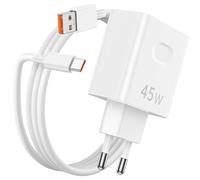 AIAUXAI 45W Caricatore USB C per Honor X8d 400 Smart Magic 6 Lite X5c, Caricabatterie con Cavo USB C 1M 6A per Super-Charge, 35W Ricarica Rapida per Honor 200 Smart 90 Lite X7d X6c Pad X9a X8a Bianco