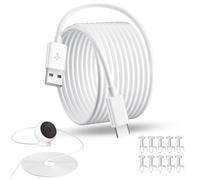 AIAUXAI 5M Cavo di Ricarica USB Type-C Extra Lungo per Mi Camera 2K Magnetic Mount, Prolunga di Alimentazione Telecamere di Sicurezza Cavo Tipo C per Mi Wireless Outdoor Security Camera 1080p, Bianco