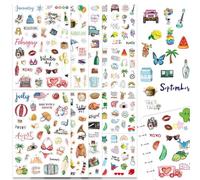AIBAOBAO Adesivi Scrapbooking Stagioni, 318 Pezzi Stickers Agenda Mesi, Stickers Bullet Journal, Adesivi Bambini Adulti per Fai da Te Diario Album Calendario Auguri