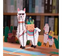 AIBAOBAO Biglietto di Compleanno 3D Pop Up Biglietto Auguri Pop Up con Alpaca