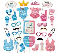 AIBAOBAO Decorazioni per Baby Shower Unisex, 30PCS Giochi per Baby Shower Puntelli per Photo Booth, È UN RAGAZZO e È UNA RAGAZZA Coriandoli Rivelare il Genere Decorazione Forniture