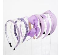 AIBFRID 7 cerchietti alla moda da donna, motivo floreale, vintage, larghi, con perle, intrecciati, rossi, accessori per capelli antiscivolo (viola)