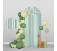 AIBIIN 100 x 210 cm verde a forma di arco sfondo rotondo top sfondo copertura arco 2 lati Fit sfondo stand per cerimonia di nozze festa di compleanno baby shower banchetto decorazione