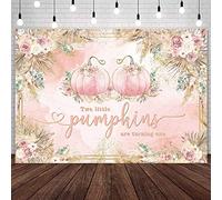 AIBIIN 2,1 x 1,5 m zucca 1 ° compleanno sfondo per ragazze autunno autunno due zucca rosa floreale primo compleanno fotografia sfondo gemelli principessa una festa di compleanno decorazioni banner
