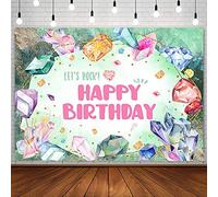 AIBIIN 2,1 x 5 piedi She is a Gem Sfondo per ragazza Gioiello Buon Compleanno Fotografia Sfondo Let's Rock Glitter Gioiello Diamante Gemma Acquerello Verde Decorazioni Del Partito Forniture Banner Foto Regalo Puntelli