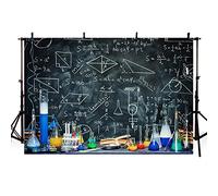 AIBIIN 7x5ft divertente scienza esperimento sfondo chimica matematica formula fisica lavagna sfondo per fotografia scuola ricerca bambini studenti torta smash tavolo decorazione studio foto puntelli