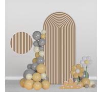 AIBIIN 80 x 180 cm marrone a forma di arco sfondo rotondo copertura ad arco 2 lati supporto per cerimonia nuziale festa di compleanno baby shower banchetto decorazione