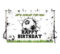 AIBIIN Calcio sfondo compleanno Let's Kick Up The Fun Boy Sport a tema festa di compleanno decorazione calcio Buon compleanno Banner Photo Booth Puntelli 2,1x1,5 m