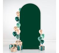 AIBIIN Fondale verde a forma di arco 2,6x6ft (0,8 x 1,8 m), cornice ad arco con parte superiore rotonda, copertura su 2 lati, supporto per sfondo adatto per cerimonie di matrimonio, feste di