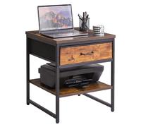 Aibiju Supporto da Tavolo Piccolo da 50 cm, Tavolino Laterale Multifunzionale e porta Stampante, Supporto per mini Frigorifero per Cucina, Camera da Letto, Marrone Rustico YD-TM156H