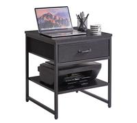 Aibiju Tavolino Grande con Cassetto in Tessuto, Ripiano Portaoggetti Regolabile, Supporto per Frigorifero per Dormitorio, Grande Supporto per Stampante per Ufficio, Nero YD-TM156B