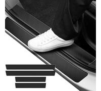 AIBINGBH 4 Pezzi Fibra di Carbonio Battitacco per VW T-ROC 2018-2023, Adesivo Batticalcagno Porta Auto Protezione, Anti-Graffio Scuff Piastra di Protezione