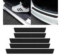 AIBINGBH 5 Pezzi Fibra di Carbonio Battitacco per BMW iX5 iX3 iX1 IX i8 i7 i5 i4 i3, Adesivo Batticalcagno Porta Auto Protezione, Anti-Graffio Scuff Piastra di Protezione