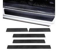 AIBINGBH 5 Pezzi Fibra di Carbonio Battitacco per Jeep Compass 2017-2022 2023 2024, Adesivo Batticalcagno Porta Auto Protezione, Anti-Graffio Scuff Piastra di Protezione