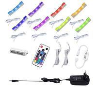 AIBOO Illuminazione Rgb Con Display A Colori Che Cambia Con Il Telecomando Rf Moderno Set Di Illuminazione Da Pavimento In Vetro Da 8